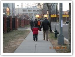 Father and son walking along New York Avenue NE - Cool!